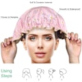 Miniatyrbild 3 av 5: (Daisy) 2-pack Vattentäta Badmössor Stora Återanvändbara Duschmössor, Elastiskt Band Dubbla Lager Hårbad