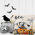Miniatyrbilde 3 av 6: 4 stk Halloween gresskar dekorative putetrekk (45*45cm) for stue, soverom, seng, sofa, kafé, C