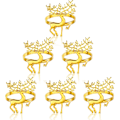 Miniatyrbild 2 av 5: 6-pack, älg servettringshållare, renar i metall för servetter till julbord och hemmatallrik A