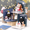 Miniatyrbilde 5 av 5: 6 stk 3D Julekort med konvolutter (2), 3D Pop Up Julekort God Jul Postkort, Julenissen
