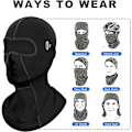 Miniatyrbillede 5 af 5: (Sort) Balaclava til Kvinder og Mænd, Multifunktionel Koldvejr Maske O A