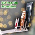 Miniatyrbilde 5 av 5: 6 stk 3D julekort med konvolutter (3), 3D popup julekort God jul Pos