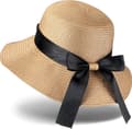 Dam solhatt sommarhatt med rosett hopfällbar hatt bred brätte floppy strand