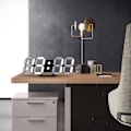 Miniatyrbillede 2 af 5: Sort 3D LED Digital Væg Ur Stort Lysende Vækkeur Lydløs Snooze Funktion Justerbar Lysstyrke 12/24 Timer Da