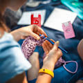Miniatyrbillede 4 af 4: (pink) 2 stk. Mini hæklesøm tæller strikkesøm række tæller