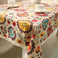 Miniatyrbillede 2 af 3: (140*180cm) Bomulds- og linneddug Etnisk Moderne Bohemian Blomster Jacquard Vaskbar Sm