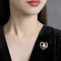Miniatyrbillede 4 af 4: Hjerteformet perle broche nåle krystal kærlighed hjerte broche brude bryllup brocher revers nåle til kvinder