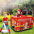 Miniatyrbild 3 av 5: (Brandmän)Gult barnspel tält spel tält med pop-up design snabb montering inomhus och utomhus