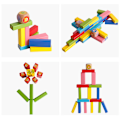 Miniatyrbilde 2 av 5: 54 stk. Barnas Kreative Tre Jenga Byggeklosser, Tidlig Utdanning Stabletårn, Lagdelt Jenga Utdannende C