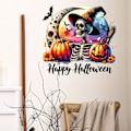 Pikkukuva 3 / 5: 2024 Halloween Uusi Kurpitsa Kallo Lepakko Seinätarra I