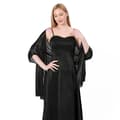 Dam satin silke sjal och cape 200*70CM Black