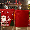 Miniatyrbild 4 av 5: (K)Set med 3 julstolsöverdrag, stretchjulstolsdekoration, tvättbar julstolsrygg, universell Ch K