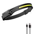 USB-oppladbar vanntett hodelykt, COB+XPE 5 moduser superlys induktionshodelykt, svært egnet