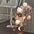 Miniatyrbillede 3 af 5: Snorrebånd med Bomuldsbolde Batteri (Grå) - 3,8M 20 LED Lys Belysning til Soveværelse Gardin Fest Ch