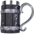 Miniatyrbillede 5 af 5: Nordisk Viking Rune Ølkrus i Rustfrit Stål Træharpiks 3D N