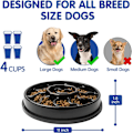 Miniatyrbillede 2 af 5: (Sort) Slow Feed Hundeskål til Mellemstore og Store Hunde, Skridsikker Hundeskål til Langsom Spisning,