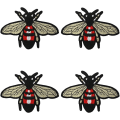 Miniatyrbillede 1 af 5: 4 stk. Bi-broderede Stryge-på-lapper Broderi Applikation Ved DIY Fa C