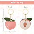 Miniatyrbilde 2 av 5: Airtag Nøkkelring, Søt PU-Etui [Tilgangskontroll Nøkkelring] (Airtag Ikke Inkludert) (Peach Style)