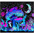 Miniatyrbillede 4 af 4: Tapet, Blacklight-plakater, Tapet til soveværelse, Svampeplakat, Glødende måne Sjov plante