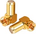 2-pack F-typ vinkelhane till honadapter RG6 guldpläterad