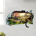 Miniatyrbild 4 av 5: 3D dinosaurie väggdekaler bryter igenom stora dino djungel dinosaurie väggdekaler baby pojke barn sovrum