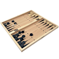 Miniatyrbilde 3 av 4: (34x34cm) 3 i 1 spillbrett Tradisjonelle spill for barn og familie, sjakk, trekkspill, backgammon