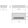 Pikkukuva 3 / 4: Neliömäinen kaapeliläpivientikansi 160x80mm upotukseen pöytälevyyn,