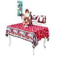 Miniatyrbillede 2 af 2: Rektangulær juledug 150*180cm - Julemand, Nisse, Snefnug Mønster - Julefest D