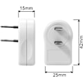 Miniatyrbillede 5 af 5: USA Power Socket Adapter 1-15P 2 Pole 2 Outlets 90° Venstre og Højre
