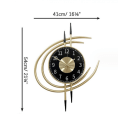 Miniatyrbild 2 av 5: Stor guld väggklocka, modern design XXL 54CM, tyst jätte klocka utan tickande, original metall vardagsrum väggklockor för väggdekoration