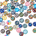 Miniatyrbilde 1 av 4: 200 stk glass cabochon med blomsterdesign, halvrund glasspatch