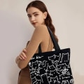 Miniatyrbilde 5 av 5: Svart katt lerrets tote bag, dame tote bag, lerrets bag tote bag, R