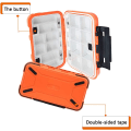 Miniatyrbild 3 av 5: Orange Fiskebete-Förvaringslåda, Bärbar Vattentät Fiskebox Fisketillbehörslåda med Justerbara Avdelare Fiske S
