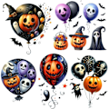 Pikkukuva 1 / 5: 2024 Halloween-kallokurpitsapää olohuoneen seinätarra E