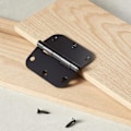 Miniatyrbillede 5 af 5: Matte Sort Afrundede 3,5 Tommer x 3,5 Tommer Dørhængsler, 4-pak
