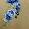Miniatyrbillede 4 af 4: Applikation Sy-på Stryge-på Patch Blomst DIY Broderi Blå Patch Em C