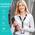 Miniatyrbillede 5 af 5: Mørkfarvet polyester-lanyard til varmeoverførsel, epoxy sort marmor, E