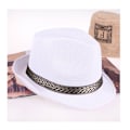 Miniatyrbillede 2 af 4: Hvid cylinderhat, herre- og damehatte, udendørs jazzhatte, A