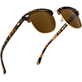 Pikkukuva 1 / 4: Retro Round Semi Rimless Polarisoivat Aurinkolasit UV-Suojalla Miehille/Naisille P
