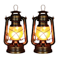 Pikkukuva 2 / 4: 2 kpl Vintage Puutarha Lyhty, ulko LED-lyhty Three-color light