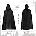 Miniatyrbillede 2 af 5: 2 stk. hættekappe, sort hættekappe til Halloween, heksefancydress, julefancykappe Ki