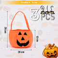 Miniatyrbilde 2 av 5: Gresskar godteripose, 3 stk gresskarpose Trick Or Treat pose Gresskar godteripose Halloween Gresskarformet