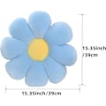 Miniatyrbillede 2 af 5: 2 stk. Blomsterpude (39 cm, Hvid+Blå) - Blå & Hvid Tusindfryd Blomsterformede Pyntepuder, Sød Blomster Plus