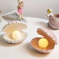 Miniatyrbillede 2 af 5: Shell Pearl Light Led Accent Lampe Bærbar Natlampe - Gave Whi B