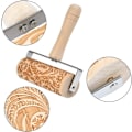 Miniatyrbilde 3 av 5: Embossed Rolling Pins, 3D Engraving Rolling Pin, Natural Safe Woo