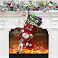 Miniatyrbild 3 av 5: 3 st julstrumpor, stora julstrumpor, julklappspåse, älg, snögubbe, tomtefigur, godispåse Chris P