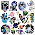 Miniatyrbillede 1 af 5: 21 stk. broderede stryge-på sy-på patches rum planeter astronaut patches til tøj