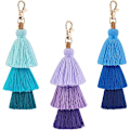 Miniatyrbillede 1 af 5: 3 stk. Tassel Taske Charm Nøglering, Tassel Charm Nøglering, Farverig E