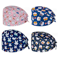 Miniatyrbillede 1 af 5: 4 stk. Bouffant Scrub Cap, Åndbar Justerbar Arbejdshatte, Uni
