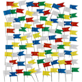 Miniatyrbillede 1 af 5: Flag Pins, 100 stk. Kort Flag Push Pins Dekorative Flag Push Pins